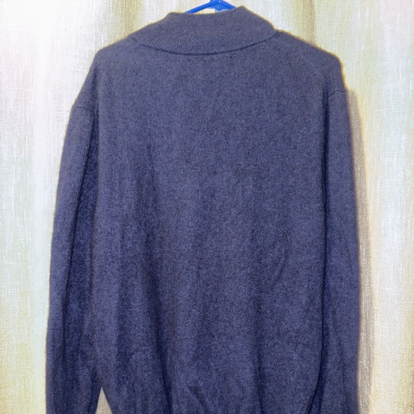 Christian Lacroix | Men's Cashmere 1/4 Zip Sweater in Navy Blue | Size XL - Picture 3 of 6